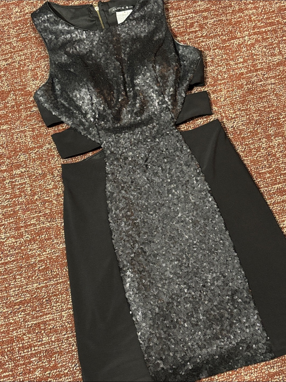 Alyce Paris 4448 dress sequin cutout bodycon fitted evening party dress size 4